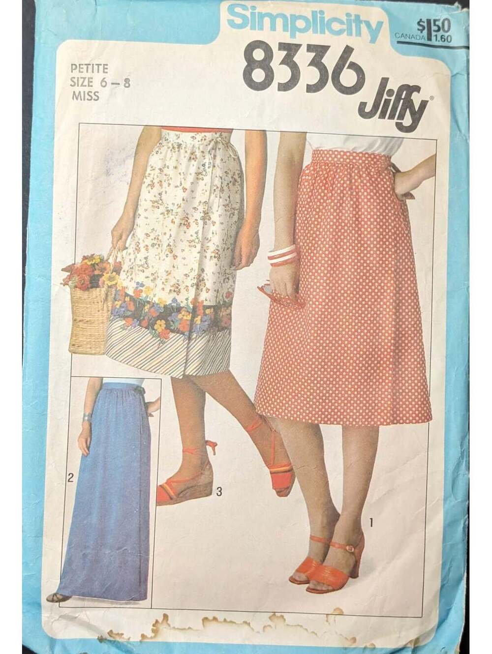 1970s Original Vintage Sewing Pattern: Simplicity 8336 Size 6 - 8